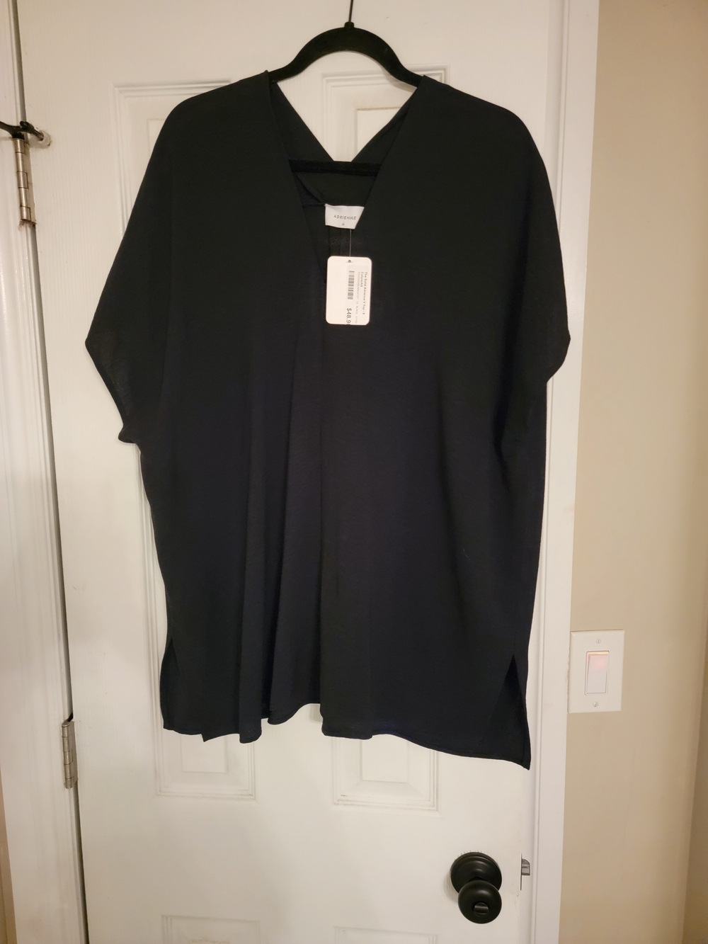 Adrienne Vittadini Black V-Neck Dolman Tunic